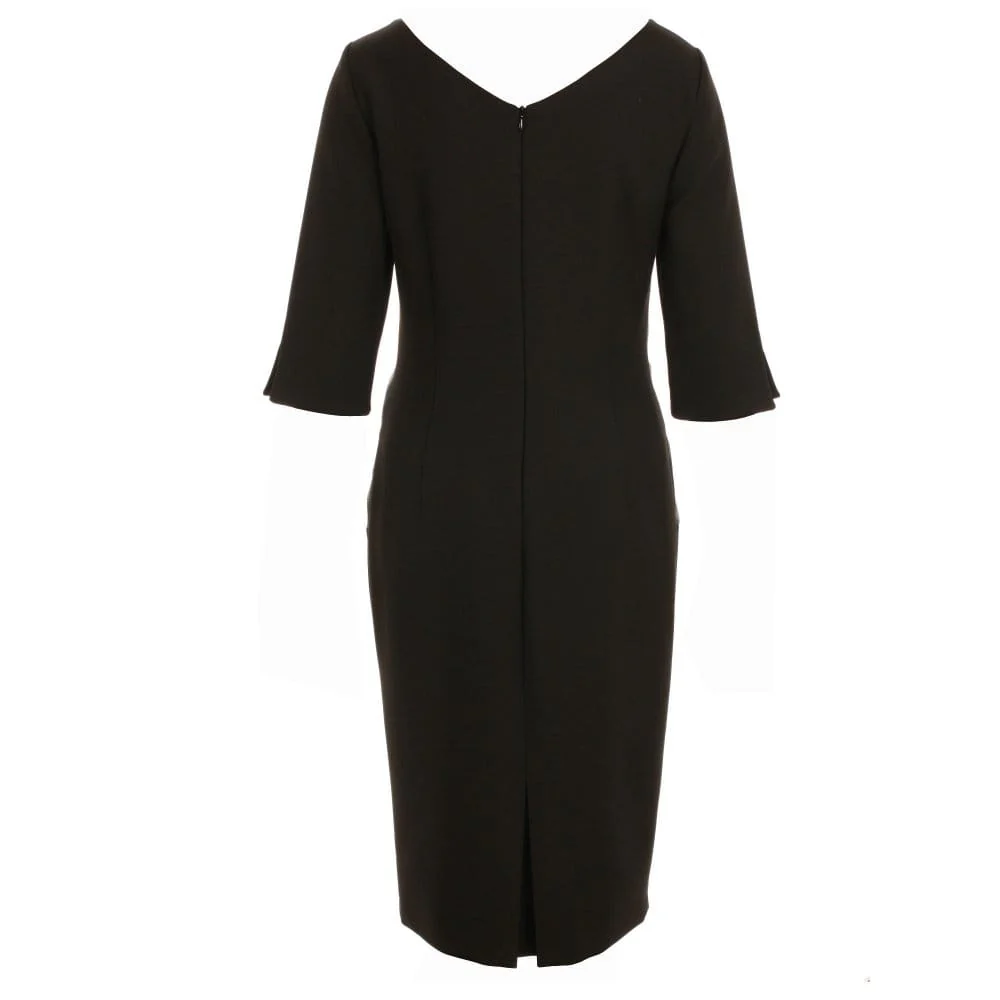 Anna's Dress Affair Faux Leather Detail Dress Black - Image 3