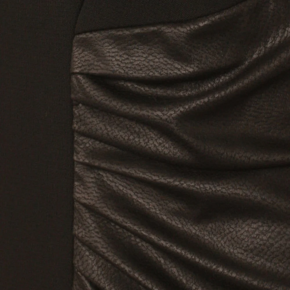 Anna's Dress Affair Faux Leather Detail Dress Black - Image 5