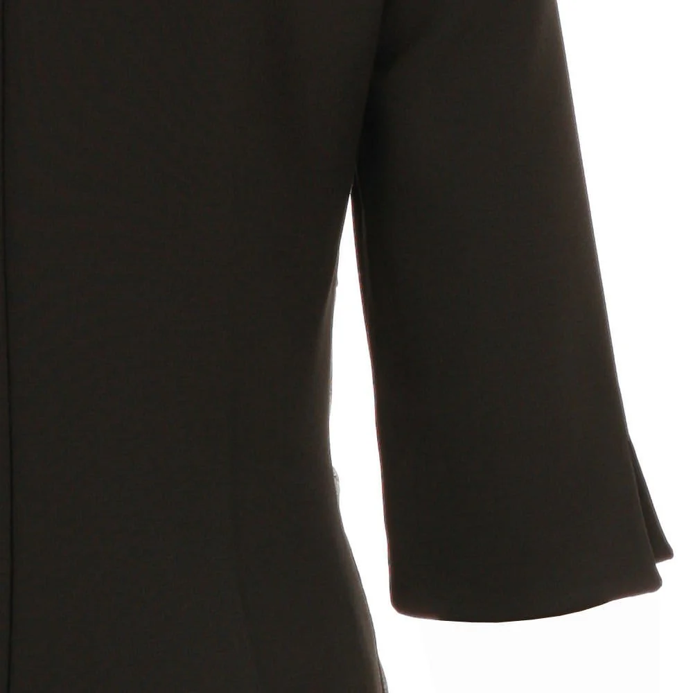 Anna's Dress Affair Faux Leather Detail Dress Black - Image 6