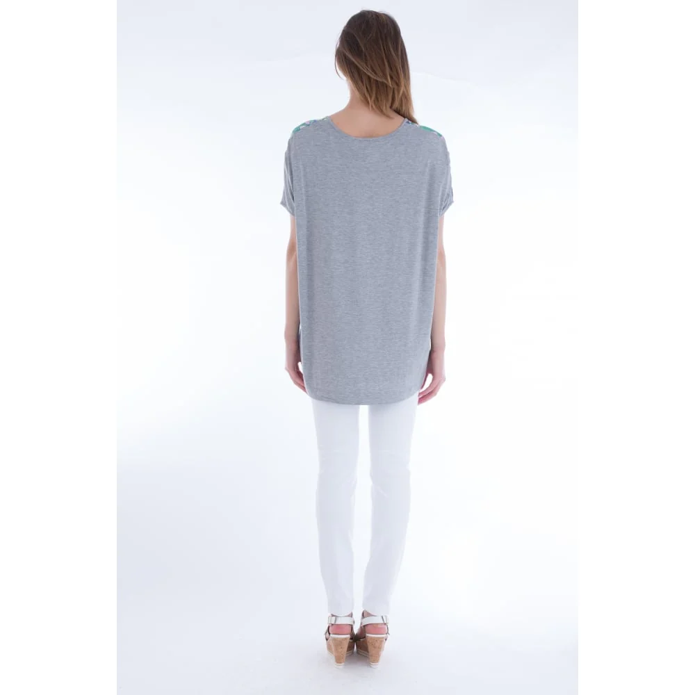 Anni Carlsson Silk Front Snake Print Top With Jersey Back Purple - Image 3