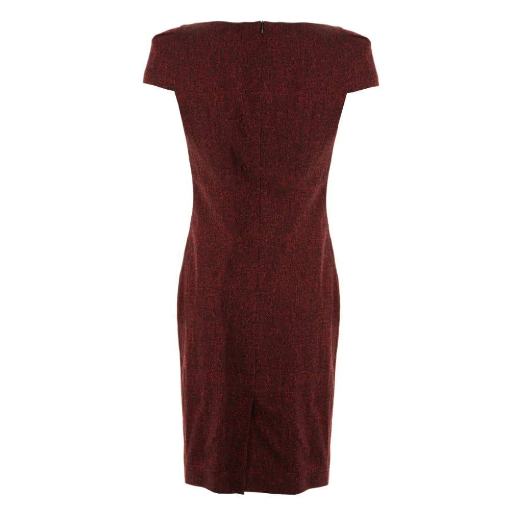 Apanage Dress With Pleated Side Seam Red/Black - Image 4
