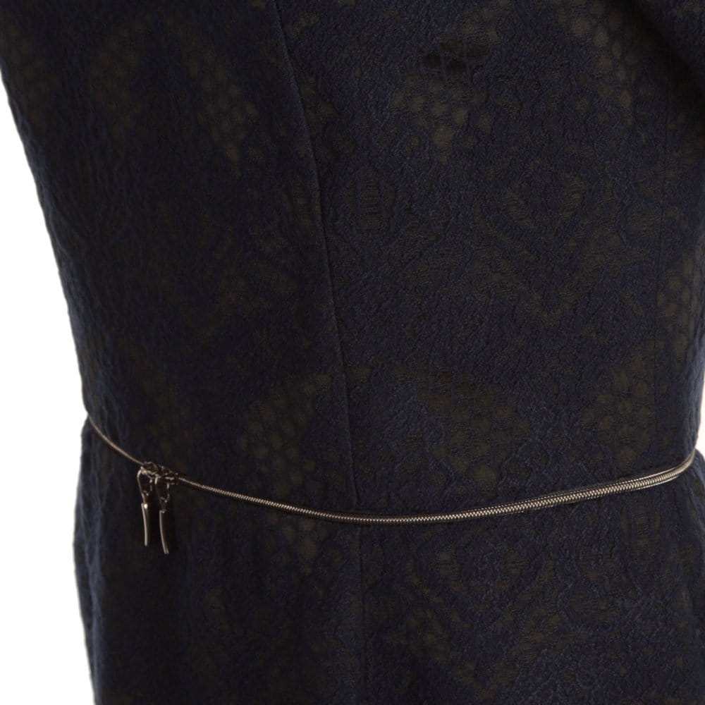 Apanage Lace Dress With Zip Navy - Image 6