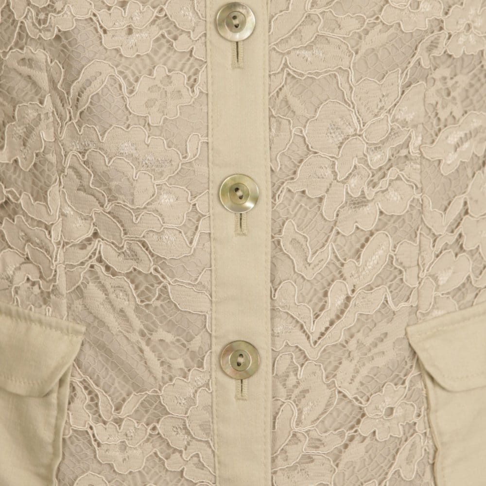 Apanage Seamed Lace Jacket Putty - Image 4