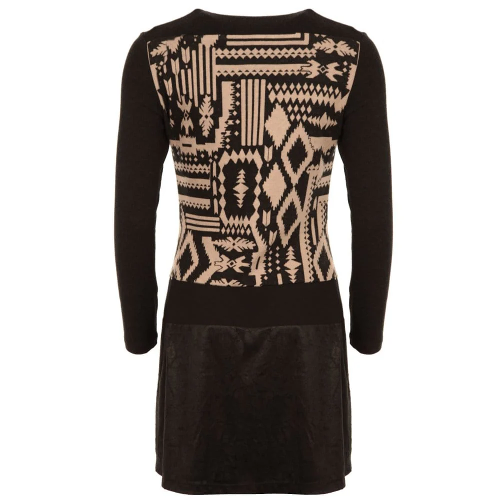 Ariana Leather Print Tunic Black & Camel - Image 4