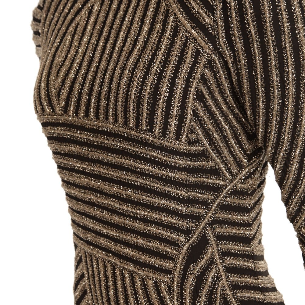Armani Collezioni Deco Backless Beaded Dress Gold/Black - Image 3