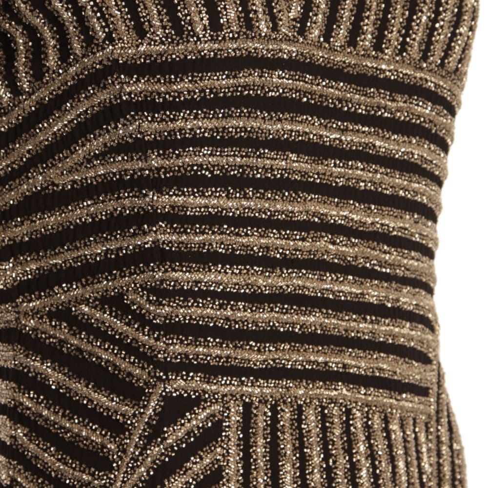 Armani Collezioni Deco Backless Beaded Dress Gold/Black - Image 4