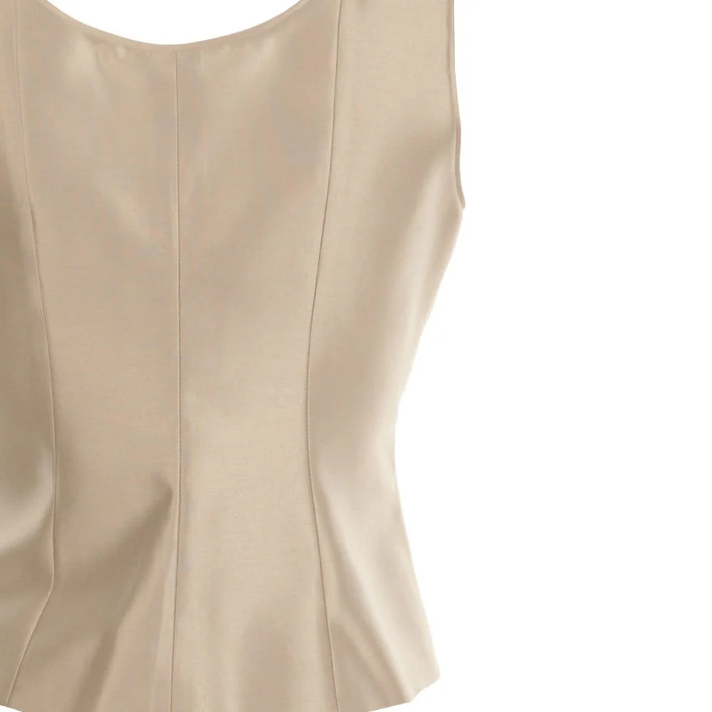 Armani Collezioni Scoop Neck Silk Tank Top Silver - Image 4