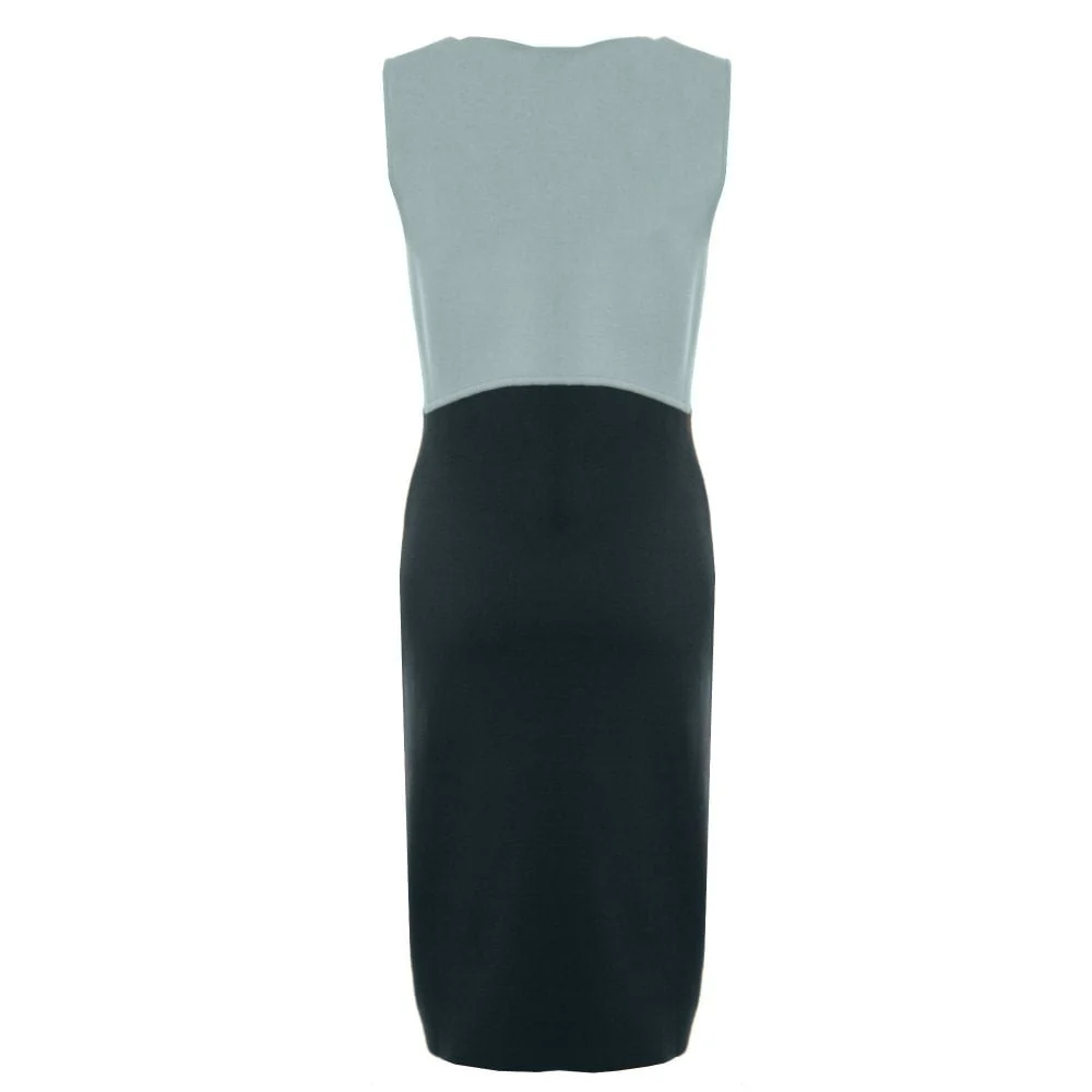 Armani Collezioni Sleeveless Colour Block Dress Green/Blue - Image 3