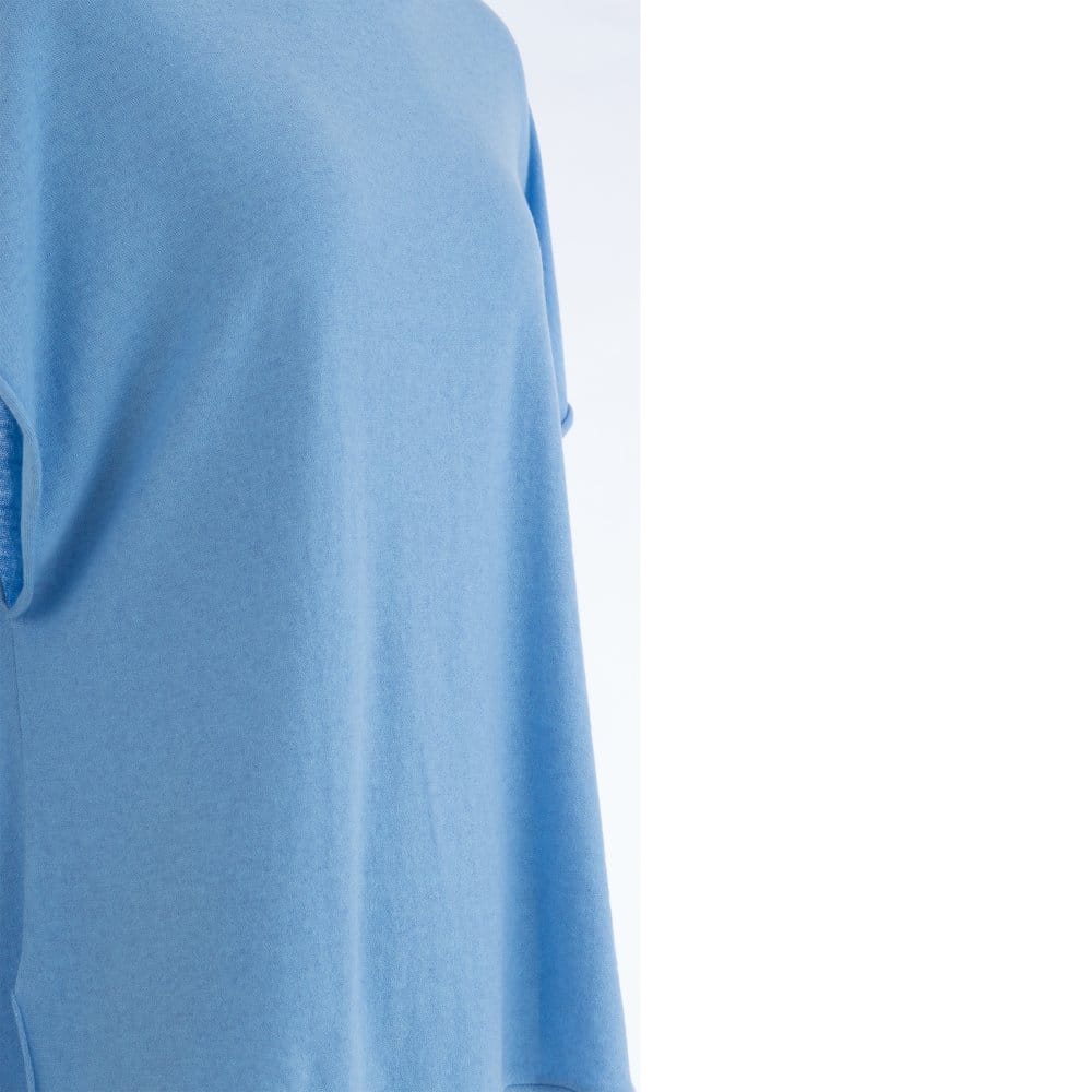 Backstage Cap Sleeve Dip Back Pullover Minka Blue - Image 5