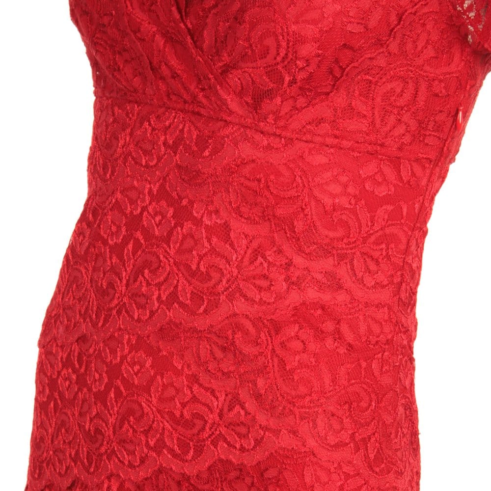 Bernshaw Emilia Short Lace Dress Red - Image 4