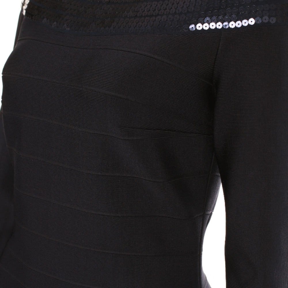 Bernshaw Isla Sequin Neck Dress Navy - Image 4