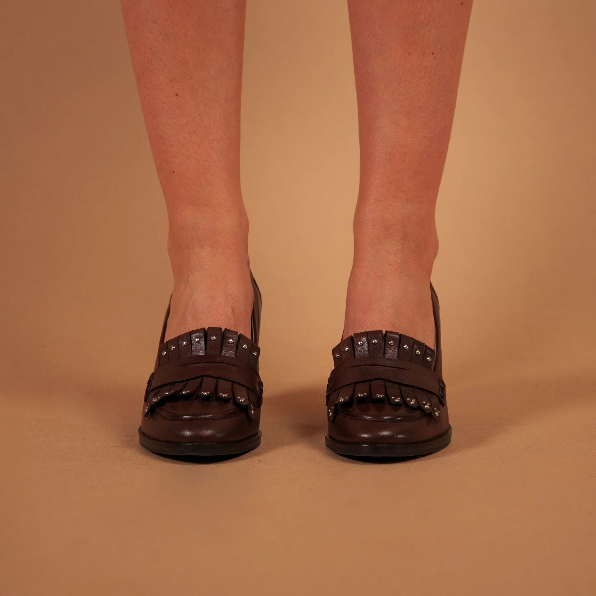 Bruno Premi Tassel Heeled Loafer Chestnut - Image 4