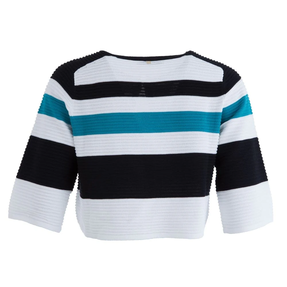 Caractere 3/4 Wide Sleeve Stripe Ribbed Cardigan Multi - Image 5
