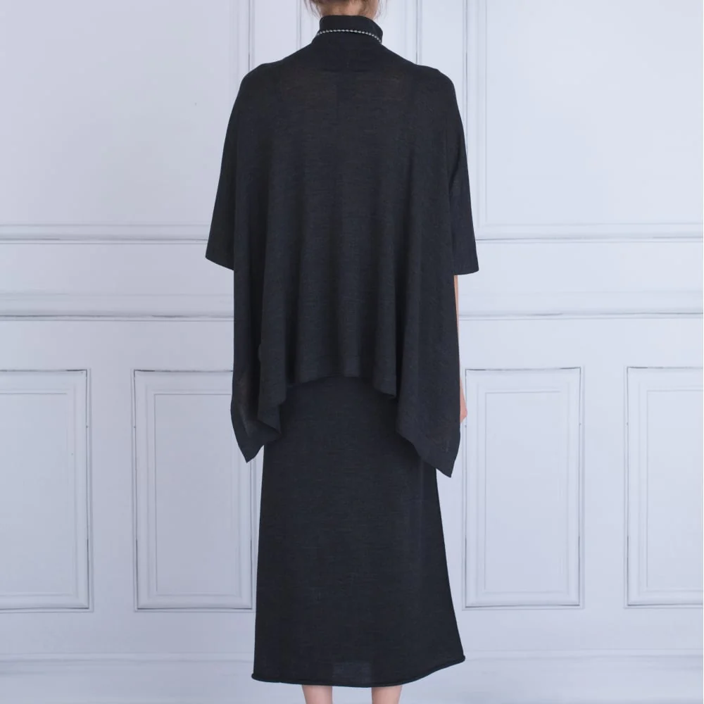 Crea Concept Knitted Maxi Skirt Charcoal - Image 3