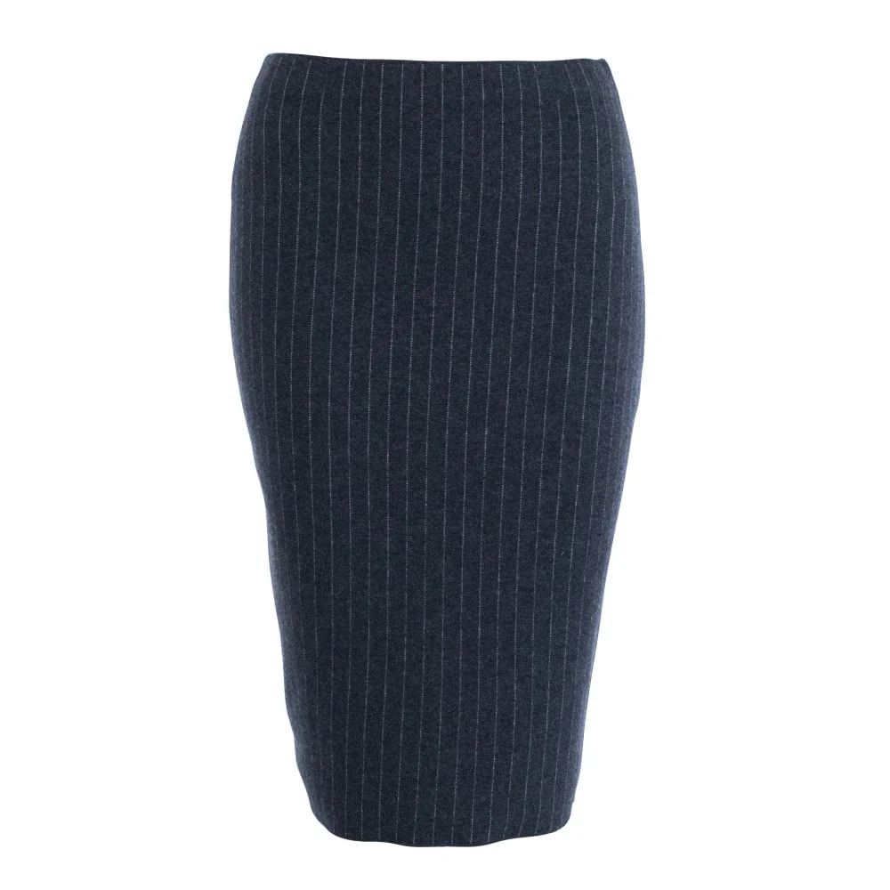 D Exterior Pinstripe Pencil Skirt Grey - Image 3