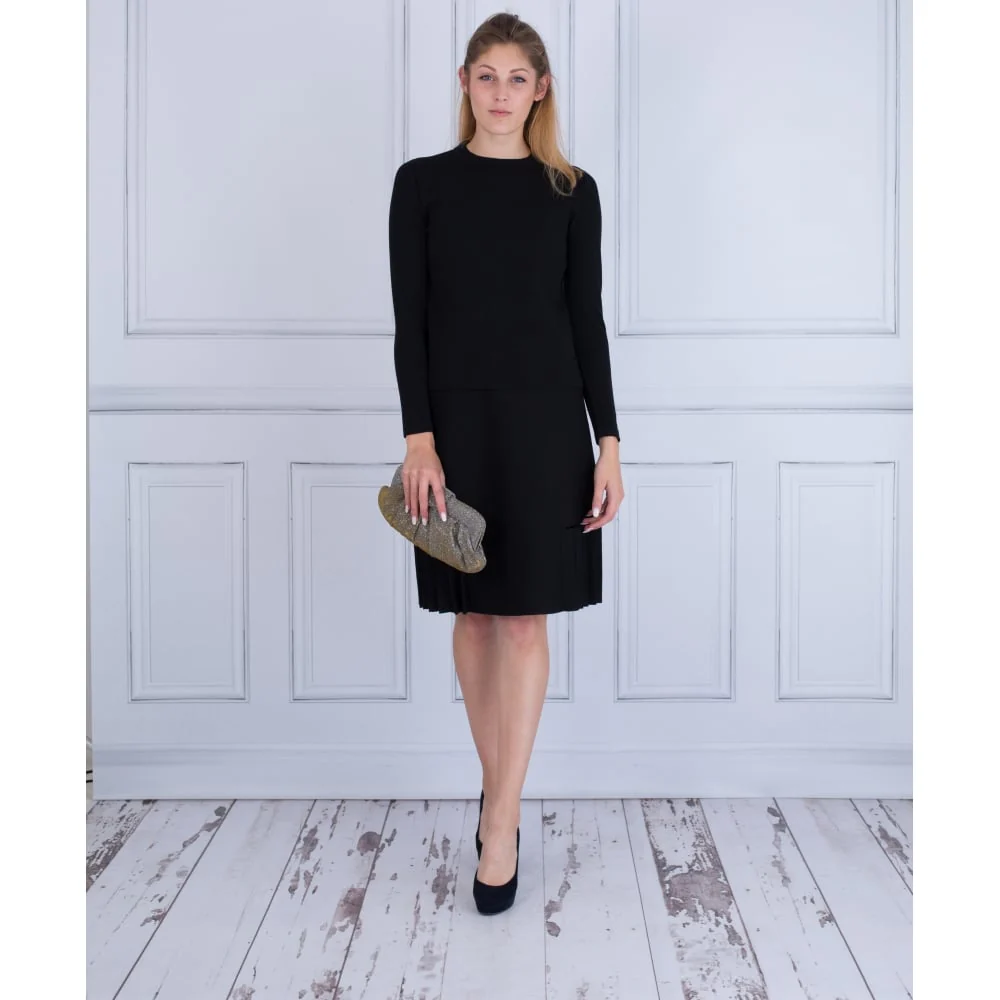 D Exterior Pleat Hem Skirt Black - Image 3