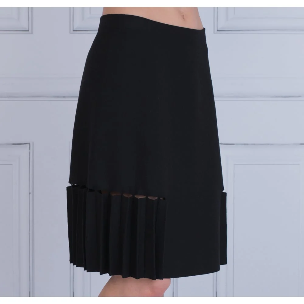 D Exterior Pleat Hem Skirt Black - Image 4