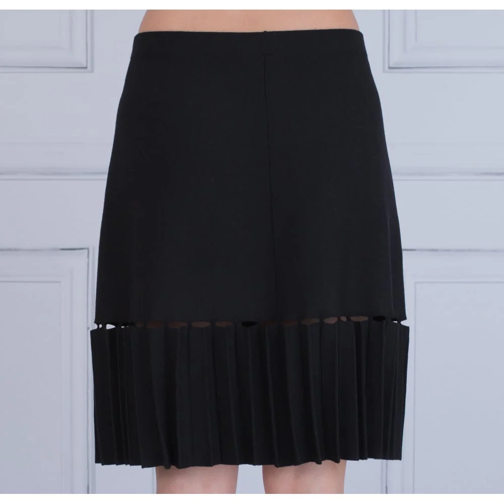 D Exterior Pleat Hem Skirt Black - Image 5