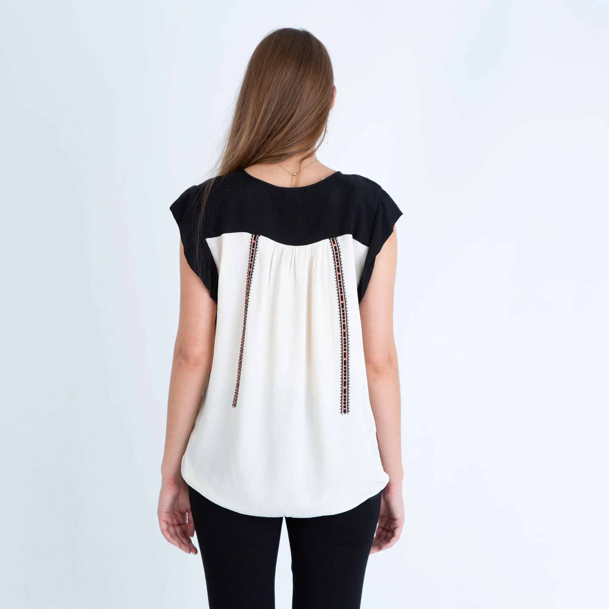 Day Birgir Et Mikkelsen Aztec Cap Sleeve Blouse Cream - Image 3