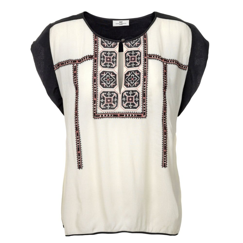 Day Birgir Et Mikkelsen Aztec Cap Sleeve Blouse Cream - Image 4