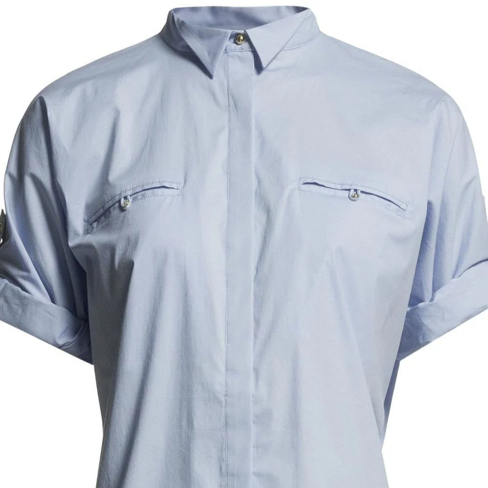 Day Birgir Et Mikkelsen Loose Bodied Shirt With Concealed Breast Pocket Blue - Image 4