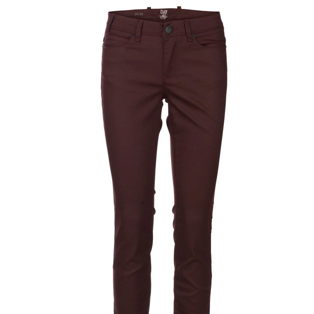 Day Birgir Et Mikkelsen Waxed Jeans Burgundy - Image 3