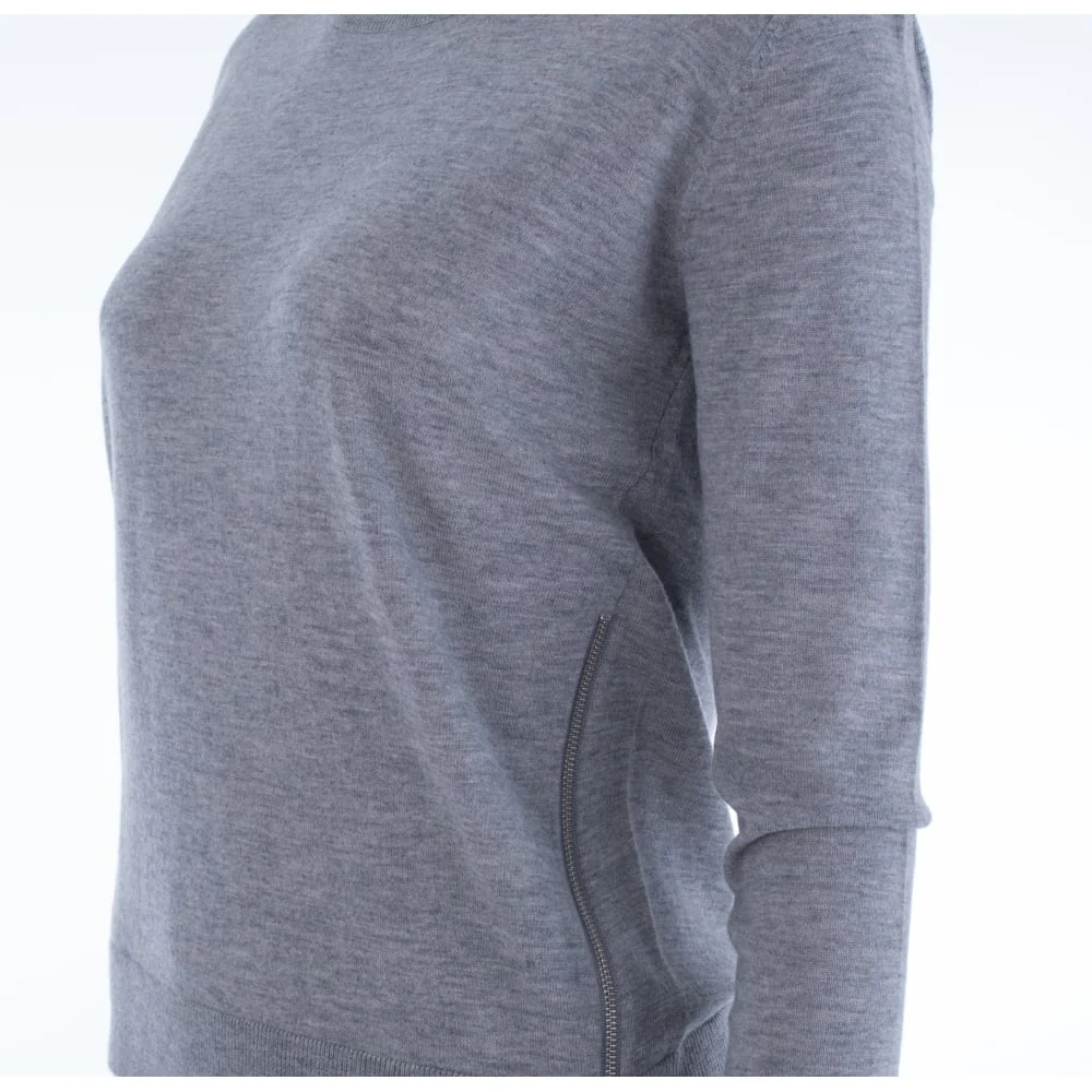 FFC Fine Knit Jumper With Side Zip Grey - Image 6