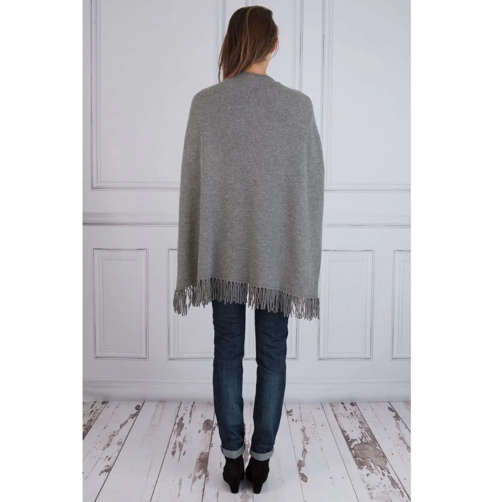 FFC Leather Toggle Cape With Tassels Grey - Image 4
