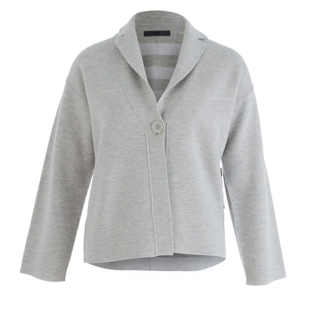 FFC One Button Marl Jacket With Stripe Lining Grey - Image 6