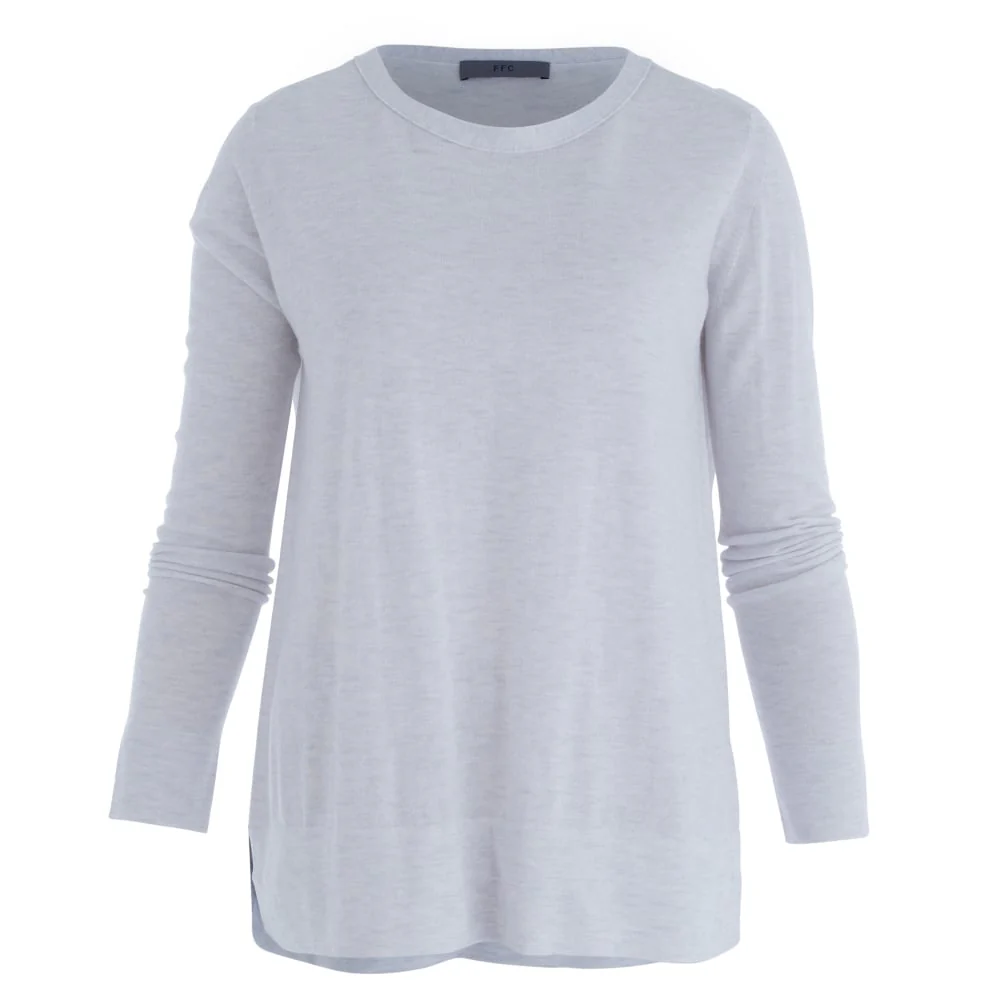 FFC Round Neck Fine Knit Side Split Jumper Ice - Image 3