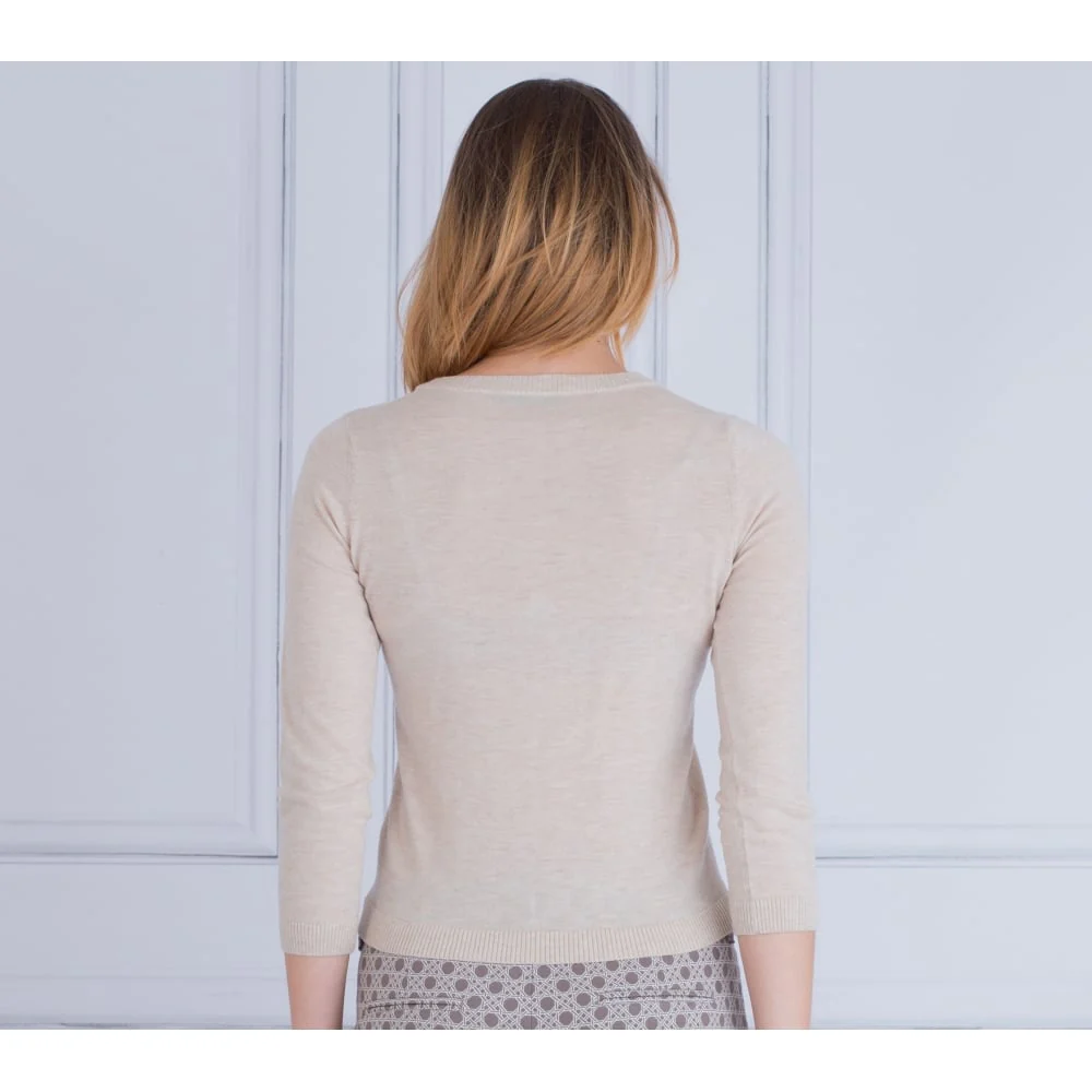 FFC Round Neck Short Bodied Jumper Beige - Image 5