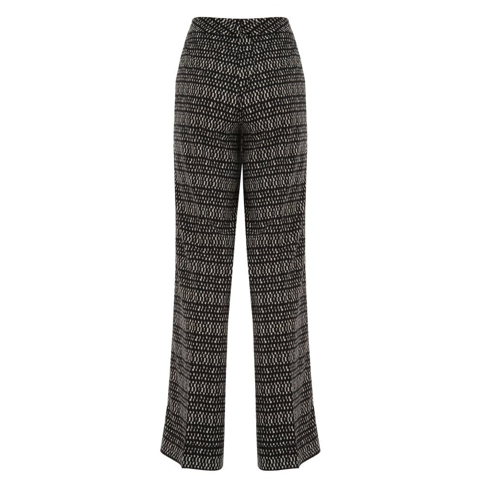 Gardeur Femi Easy Leg Printed Palazzo Pant With Drawstring Waist Black/Ecru - Image 3