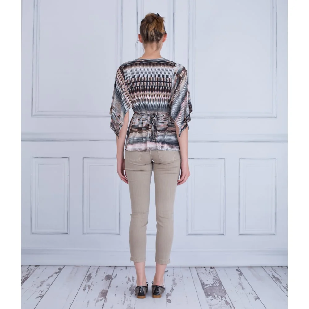 Ilse Jacobsen Bat Wing Paint Stroke Print Tie Top Multi - Image 4