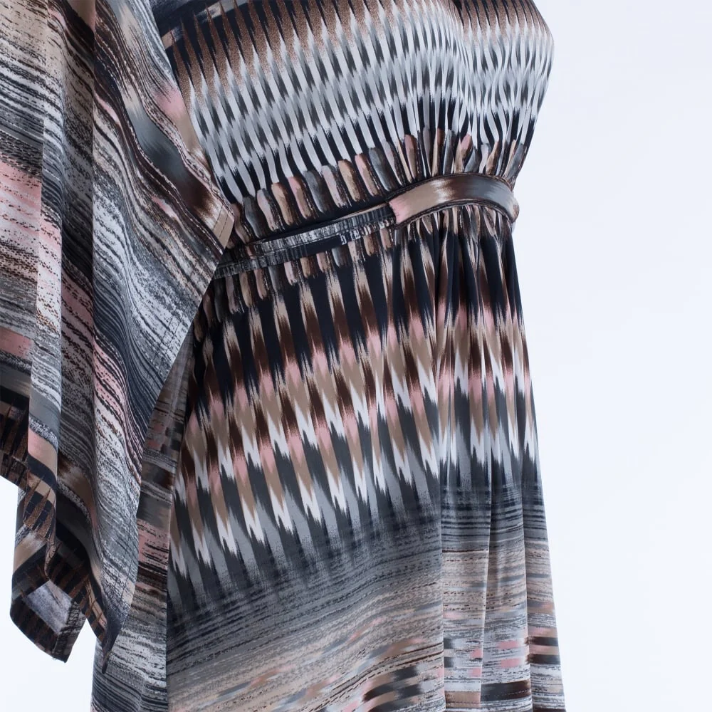 Ilse Jacobsen Bat Wing Paint Stroke Print Tie Top Multi - Image 5