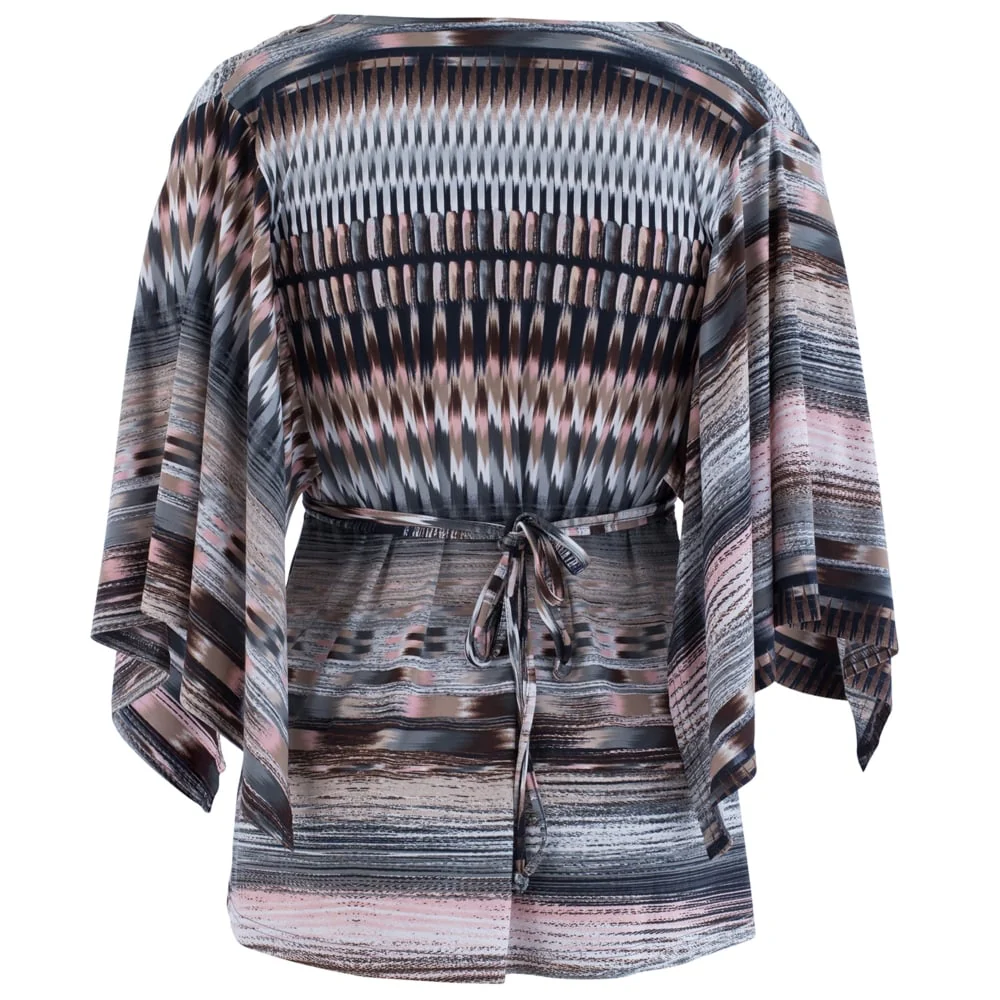 Ilse Jacobsen Bat Wing Paint Stroke Print Tie Top Multi - Image 6