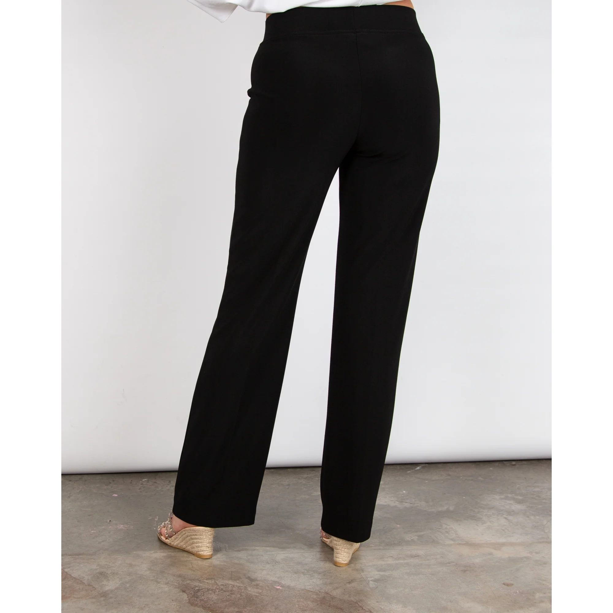 Joseph Ribkoff Classic Wide Leg Stretch Trouser Black - Image 3