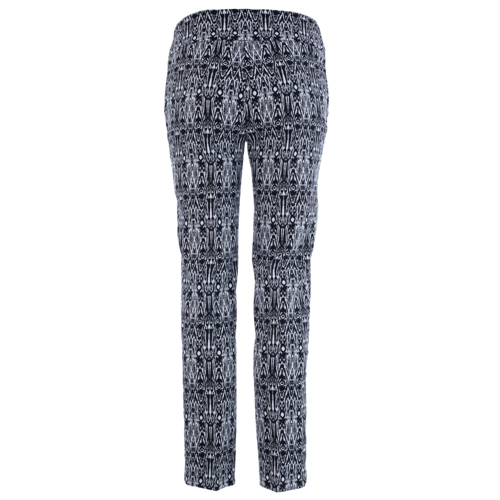 Lisette Aztec Print Ankle Trouser Black & White - Image 3