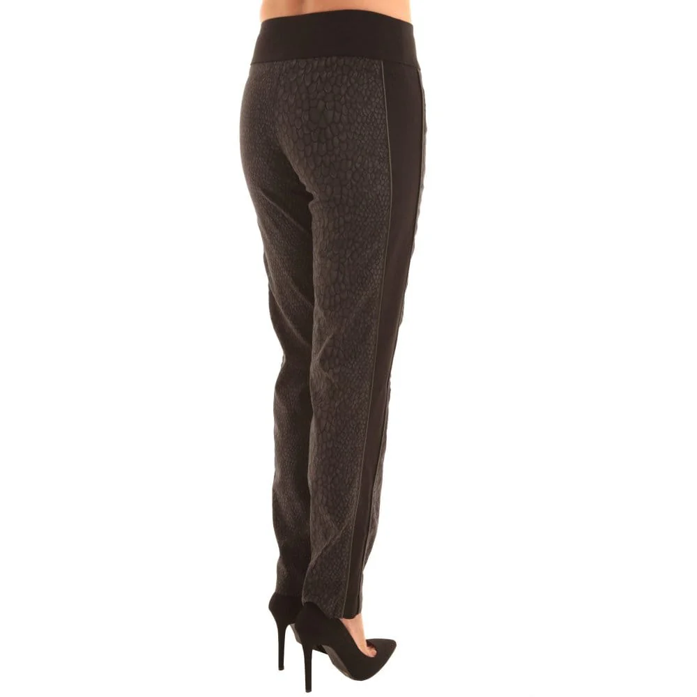 Lisette Scale Print Narrow Pant With Side Pipe Black - Image 6