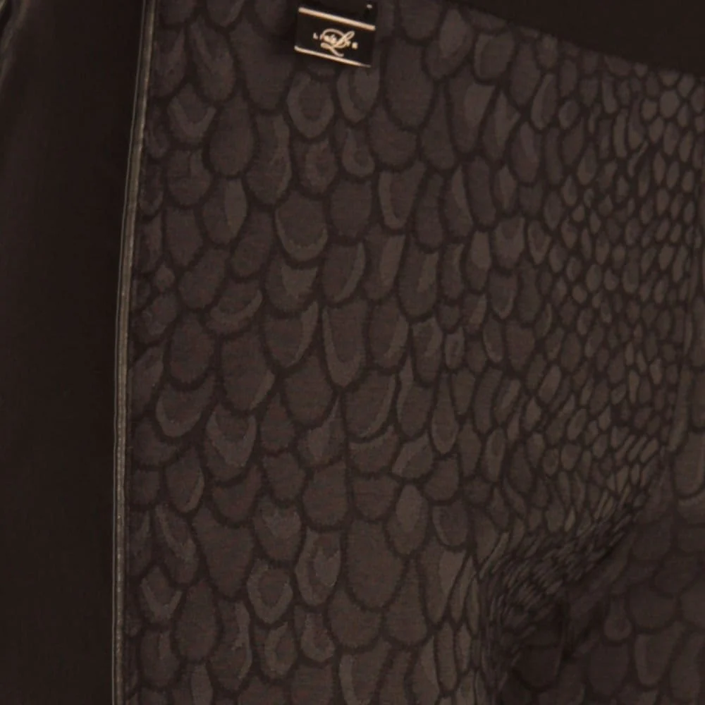 Lisette Scale Print Narrow Pant With Side Pipe Black - Image 9