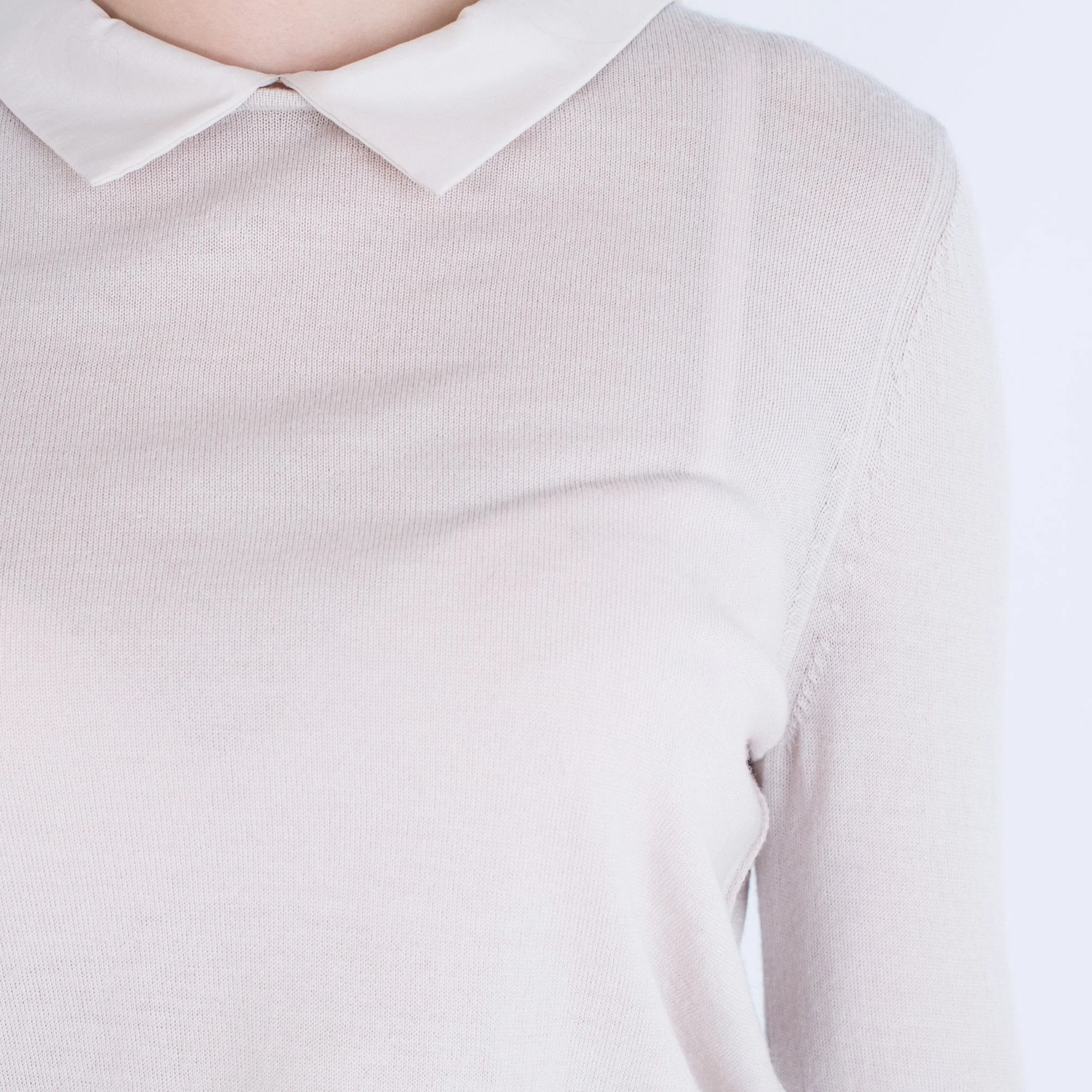 Luisa Cerano Shirt Collar Tie Sleeve Jumper Almond - Image 4