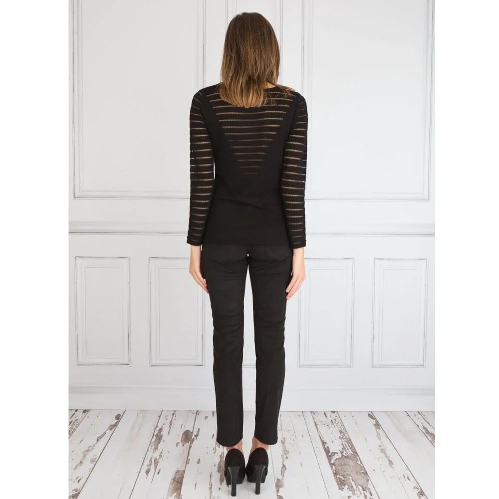 Mac Carrie Pipe Faux Suede Slim Jean Black 32L - Image 3