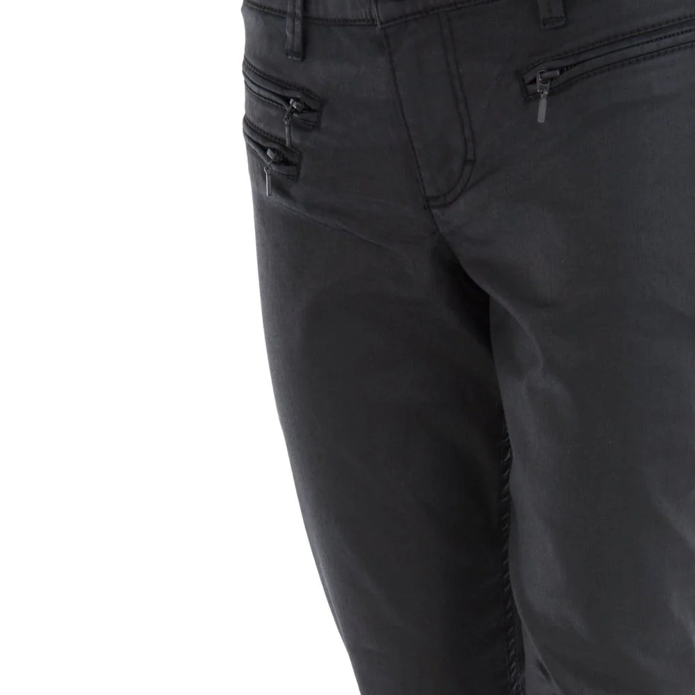 Mac Triple Zip Waxed Jeans With Cotton Stretch Black 32L - Image 3