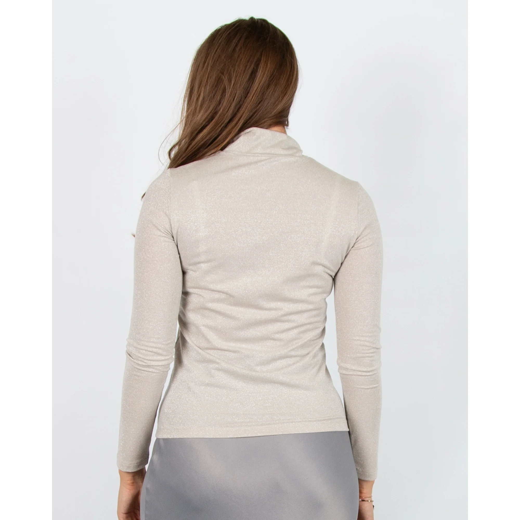 Marc Cain Lurex Roll Neck Top Stone 182 - Image 7