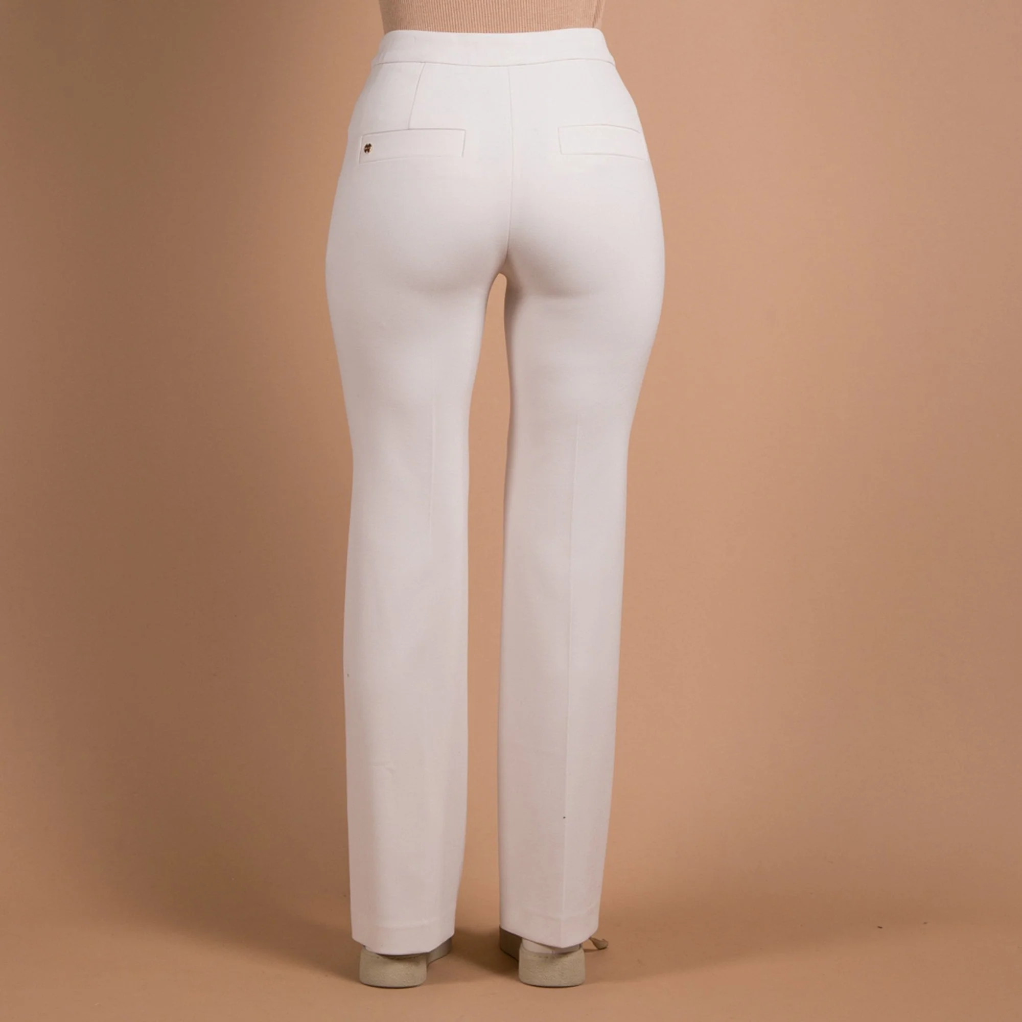 Marc Cain Smart Wide Leg Tailored Trouser Ivory - Image 5