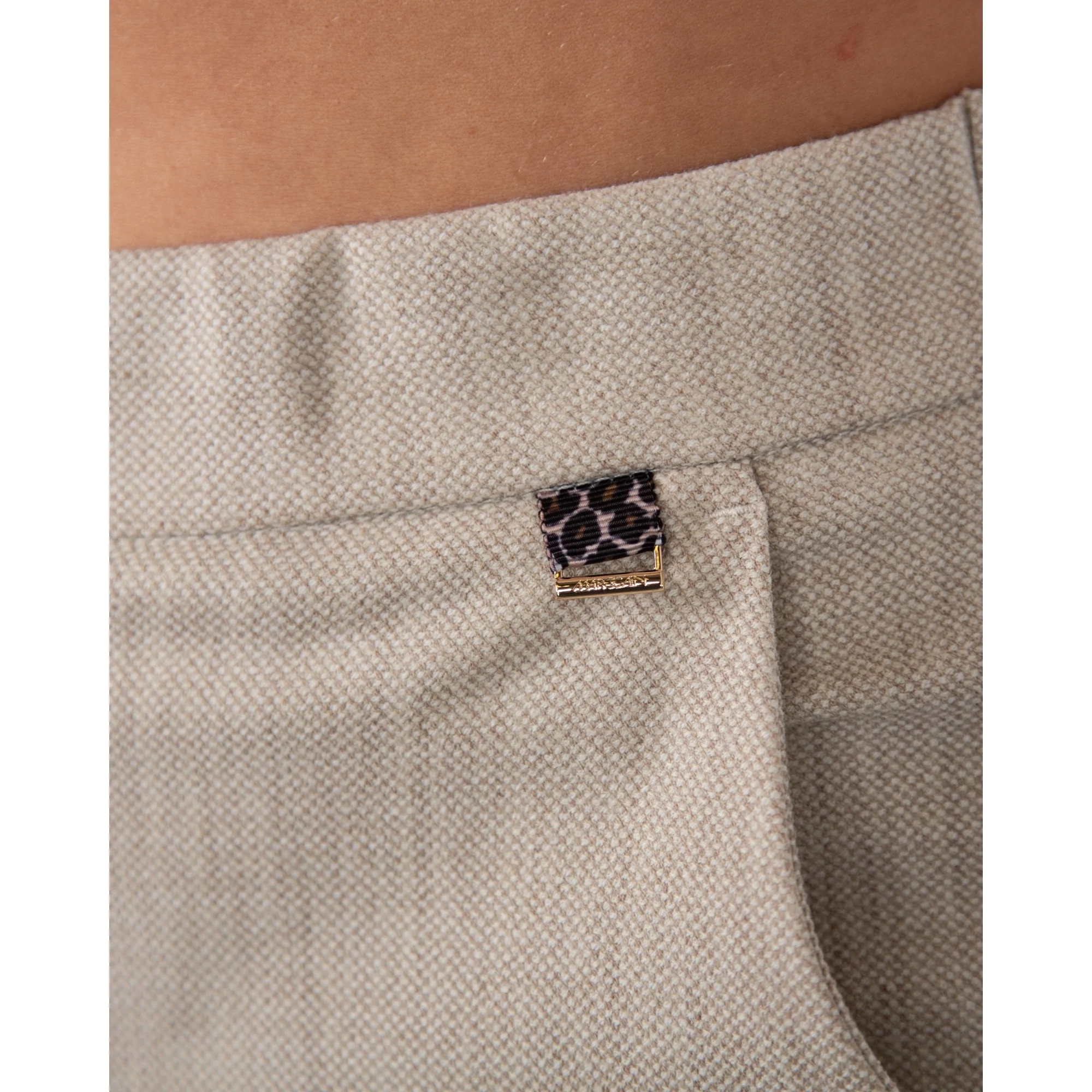 Marc Cain Washington Woven Structure Wide Leg Trouser Oatmeal 616 - Image 5