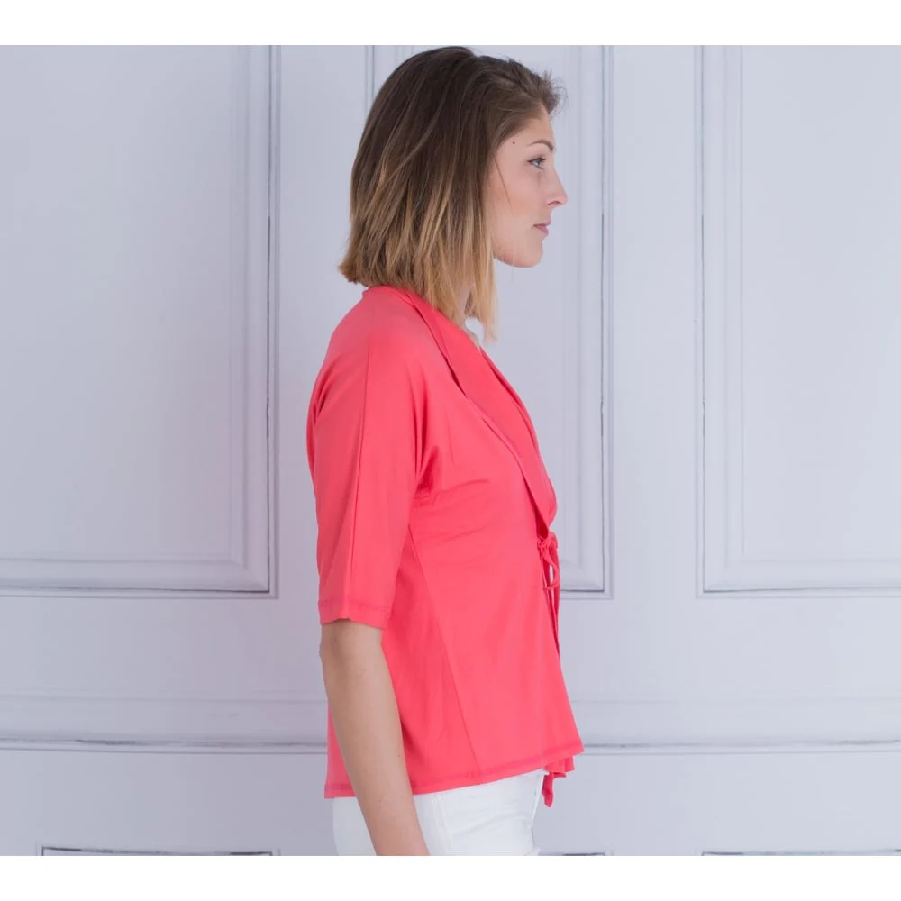 Masai Ili Half Sleeve Tie Front Cardigan Cherry - Image 4