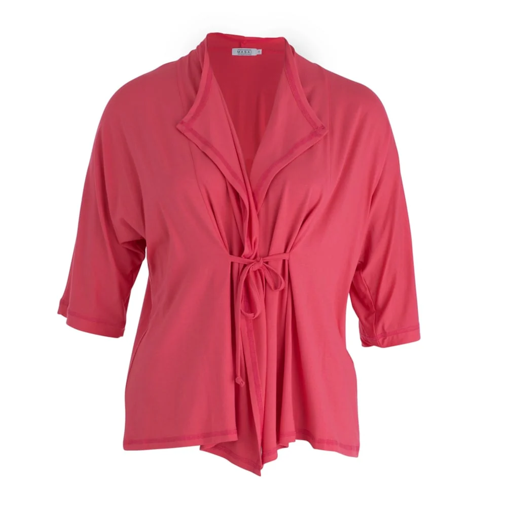 Masai Ili Half Sleeve Tie Front Cardigan Cherry - Image 6