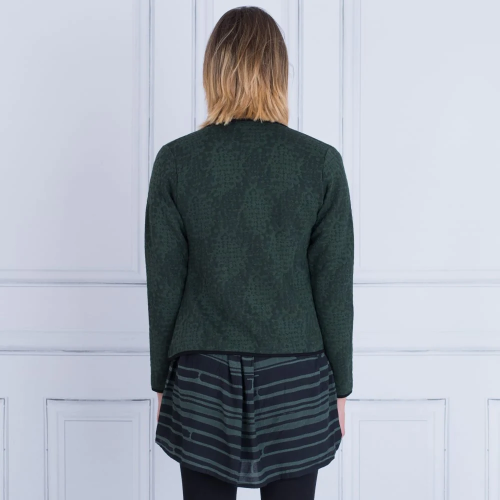 Masai Iri Jersey Jacket With Contrast Lining Black/Green - Image 5