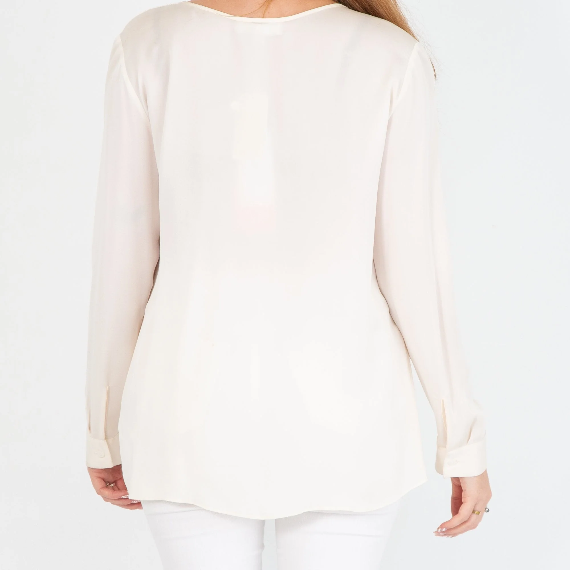 Michael Kors Long Sleeve Blouse With Stud Front Detail White - Image 4