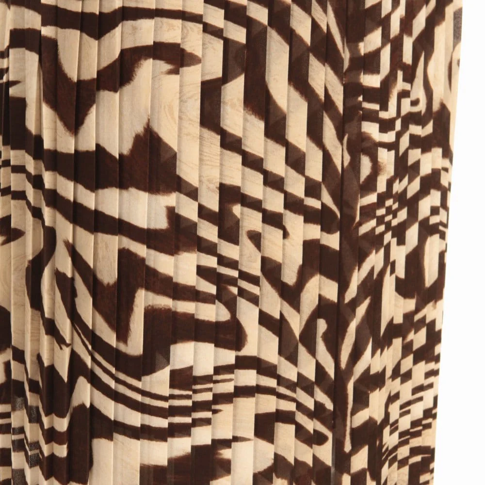 Michael Kors Pleated Zebra Print Skirt Brown/Cream - Image 3